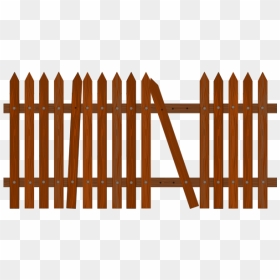 Broken Picket Fence - Fence Png Free Transparent, Png Download - wood fence png