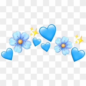 Blue Heart Crown - Blue Heart Flower Crown, HD Png Download - blue flower crown png