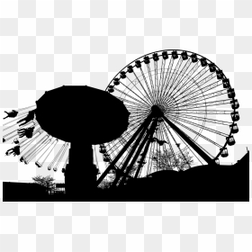 Amusement Park Silhouette Png, Transparent Png - ferris wheel png