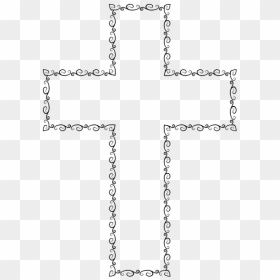 Vintage Flourish Cross Vector Image - Cross, HD Png Download - cross vector png