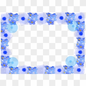 Blue Floral Border Transparent Image - Blue Flower Frame Png, Png Download - blue flowers png