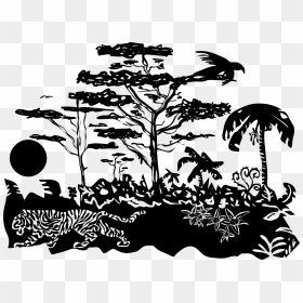The Living Jungle Clip Arts - Jungle Clipart Black And White, HD Png Download - jungle png