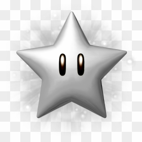 Silver Star Super Mario, HD Png Download - mario star png