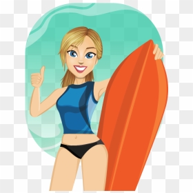 Girl Surfing Png Background Image - Surfing Clipart, Transparent Png - surfer png