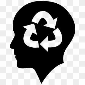 Bald Person Head With Recycle Symbol - Recycle Symbol Green Background, HD Png Download - recycle symbol png
