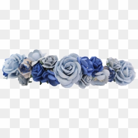 #blue #flower #blueflower #flowercrown #blueflowercrown - Blue Rose, HD Png Download - blue flower crown png