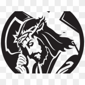 Transparent Christ Clipart - Jesus Carrying Cross Logo, HD Png Download - cross vector png