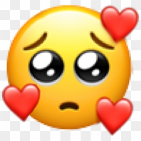 Crying Emoji With Hearts, HD Png Download - wow emoji png