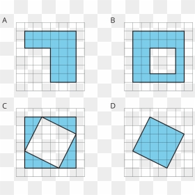 Four Figures, Each On A White Square Grid - Area Of A Square On A Grid, HD Png Download - white grid png