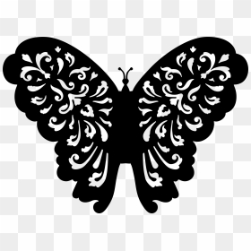 Flourishful Butterfly Silhouette Clip Arts - Butterfly Silhouette, HD Png Download - butterfly silhouette png