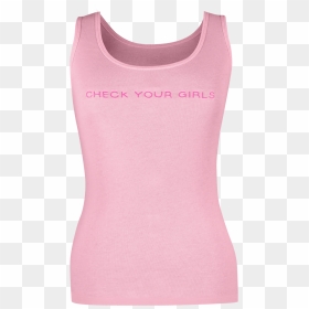 16 Pink Skinny Tank Front - Active Tank, HD Png Download - tank top png