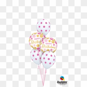 Get Birthday Pink & Gold Dots Classic Helium Balloons - Balloon, HD Png Download - pink balloons png