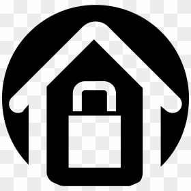 House With Lock Outline On A Circular Black Background - Icono Casa Fondo Negro, HD Png Download - house outline png