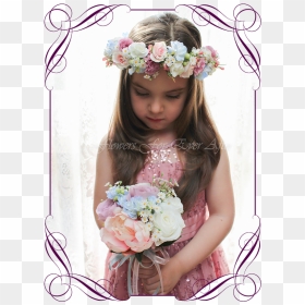 Peonies Roses And Baby's Breath Bouquets, HD Png Download - blue flower crown png