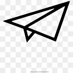 Paper Airplane Coloring Page - Triangle, HD Png Download - paper airplane png