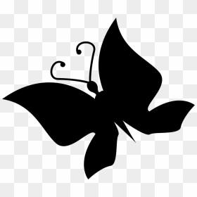 Butterfly Silhouette Rotated To Left - Clip Art, HD Png Download - butterfly silhouette png