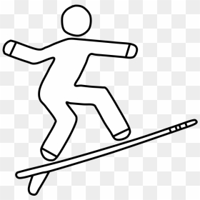 Surfer, Surf Board, Black And White - Clip Art, HD Png Download - surfer png