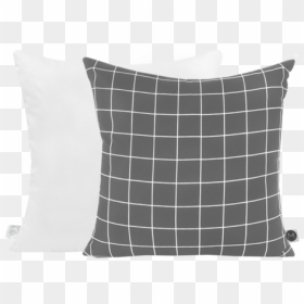 White Grid On Grey Cushion - Navy Grid Pillows, HD Png Download - white grid png