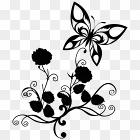 Butterfly Png Black N White, Transparent Png - butterfly silhouette png
