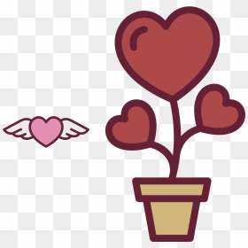 Heart Flower Icon - Heart Flower Cartoon Png, Transparent Png - coração png