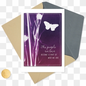 Butterfly Silhouette Sympathy Card - Envelope, HD Png Download - butterfly silhouette png