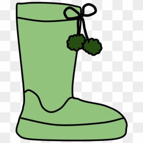 Boots, Pom-poms, Snow, Rain, Green, - Snow Boots Clipart Png, Transparent Png - snowing png