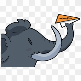 Mastodon Software"s Illustration Of An Elephant Throwing - Mastodon, HD Png Download - paper airplane png