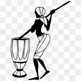 African Lady - African Women Clip Art Black And White, HD Png Download - african people png