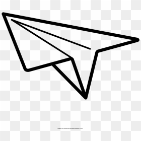Paper Airplane Coloring Page - Line Art, HD Png Download - paper airplane png