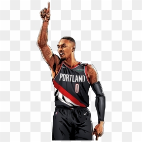 Profile Art Damian Lillard - Basketball Player, HD Png Download - nba png