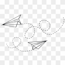 Line Art, HD Png Download - paper airplane png