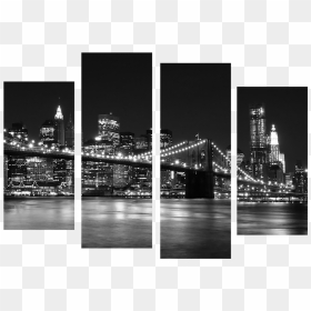 Brooklyn Bridge Wall Art New York Skyline Black And - High Resolution New York City, HD Png Download - new york skyline png
