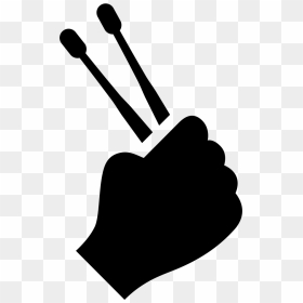 Hand Holding Up Drumsticks - Hand Holding Drumstick Svg, HD Png Download - hand holding png
