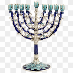 False Complete Hanukkah Menorah , Png Download - Silver Menorah, Transparent Png - menorah png