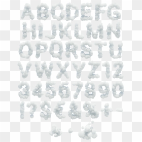 White Cloud Font Alphabet - Cloud Font Alphabet, HD Png Download - white cloud png