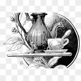 Transparent Teacup Drawing Png - Tea Art Black And White Png, Png Download - teacup png