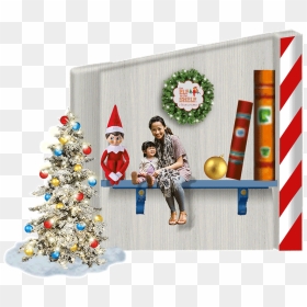 Elf On Shelf Set - Christmas Tree, HD Png Download - elf on the shelf png