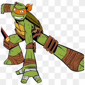 Ninja Turtle Clip Art Camping Clipart Hatenylo - Michelangelo Ninja Turtle Cartoon, HD Png Download - tmnt png