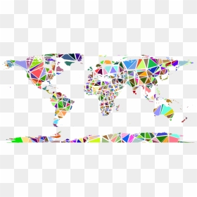 Low Poly Shattered World Map No Background Clip Arts, HD Png Download - world map png transparent background