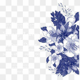 Blue Flower Wedding Invitations Vector Design Invitation - Vector Blue Flower Png, Transparent Png - wedding card border design vector png