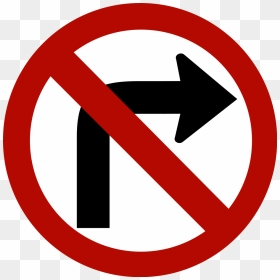 File - Saudi Arabia - Road Sign - No Right Turn - Svg - Road Sign No Right Turn, HD Png Download - right symbol png