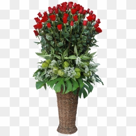 Kithul Vase75 Red Roses - Yellow Saree With Lipstick, HD Png Download - flower stand png