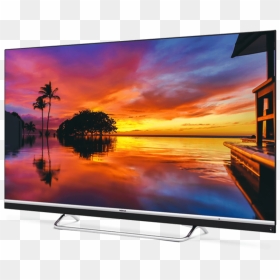 A Nokia Smart Tv Displaying A Picturesque Sunset With - Nokia 55 Inch Tv, HD Png Download - flat screen tv png
