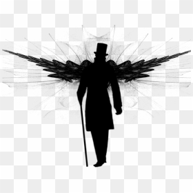 Free Png Vector Man With Tophat And Fractal Wings4 - Man In Top Hat Silhouette, Transparent Png - tophat png