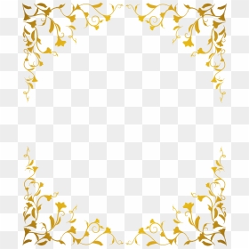 Gold Frame Leaf Vintage, HD Png Download - wedding card border design vector png