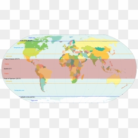 World Map Indicating Tropics And Subtropics - Tropical And Subtropical Climate, HD Png Download - world map png transparent background