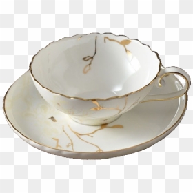#white #gold #teacup #elegant #aesthetic #cute #pngs - Saucer, Transparent Png - teacup png