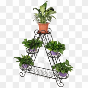 Details About 6pot Triangle Plant Flower Stand Metal - Iron Flower Stand, HD Png Download - flower stand png