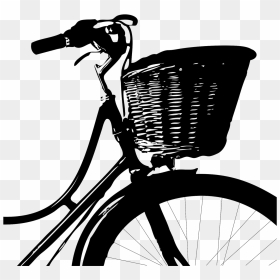 Bicycle Baskets Wicker Cycling - Vintage Bicycle With Grocery Basket, HD Png Download - cyclist png