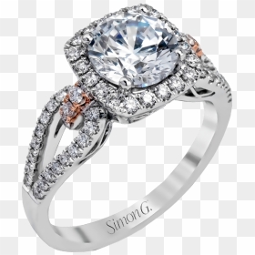 Cushion Diamond Pave Split Shank Engagement Ring, HD Png Download - diamond ring png
